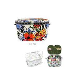 Boîte à couture 21x31x17,5cm fleurs multicolores