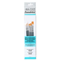Assortiment 6 Pinceaux Manche Court Rond N°2,3 Et 5/Plat N°3,5 Et 6 - Winsor Et Newton