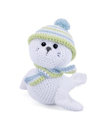 Kit de crochet Gründl Robbie le Phoque – Créez votre phoque amigurumi en 100 % coton Blanc