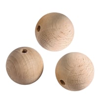 Boules bois brut FSC100%, percées,35mm, 8mm - DL, 3 pces
