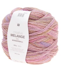 Pelote de laine Creative Melange Aran Wonderball - 200 GR - Rico Design 14 Lilas/pink multicolore