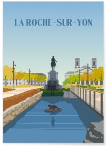 Affiche ville La Roche-sur-Yon | A3 : 29,7x42cm