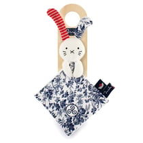 Doudou carré lapin L’Île aux Fleurs Triskel 30 cm - Maïlou Tradition