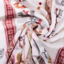 Tissu Doudou imprimé Animaux et étoiles sur fond Blanc