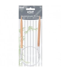 Aiguilles à tricoter circulaires fixe 60cm en bambou De Luxe N° 4 à 8 - Grundl taille n°8