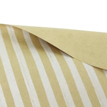 MégaCréa DIY - Papier cadeau à rayures Kraft et blanc 2 x 0,70m