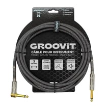 CABLE JACK 6.35 D/C - 3M - NYLON TRESSÉ GRIS - GROOVIT®