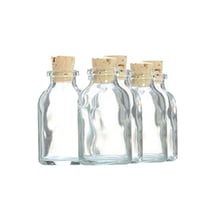 5 mini bouteilles en verre 6 cm avec bouchon liège