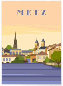 Poster ville Metz 2 | A3 : 29,7x42cm