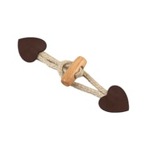 Brandebourg coeur simili cuir marron 2,4cm x 10cm