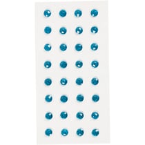 Pierres de strass, d 8 mm, bleu, 32 pièces/ 1 Pq.