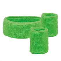 Lot de 3 Bandeaux éponge Boland - Disco - Polyester - FBP_boland_4911 - Vert fluo