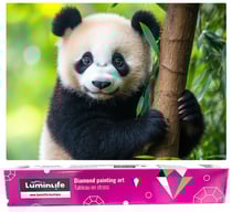 Diamond Painting Broderie Diamant LUMINLIFE 70x50cm, 5D, diamants ronds - Panda