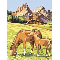LUC - Kit canevas Chevaux 25x30cm
