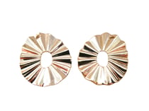 2 Breloques plissées rond ajouré 22*18mm doré