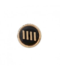 Bouton à rayures en métal 10mm à queue - Prym Noir/or Noir