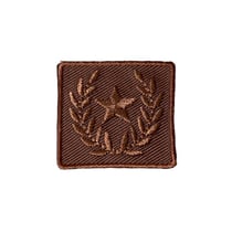 Ecusson thermocollant badge étoile laurier marron 3cm x 3cm