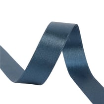 Bobine 25m ruban satin double face bleu fumé fabriqué en France