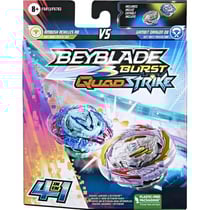 Coffret 2 toupies beyblade burst quad strike : ambush achilles a8 et gambit dragon d8 - hasbro