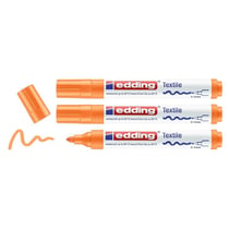 Lot de 3 marqueurs textiles EDDING 4500 pointe 2-3 mm - Orange fluorescent