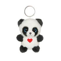 Peluche - Porte-clés en peluche Panda SMOKY gris ardoise – Cutydoos Love – 8 cm