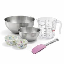 Set pâtisserie avec 50 moules à muffins lama en papier, 2 bols à mixer, verre mesureur et spatule Zenker