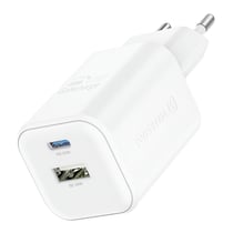 Swissten Chargeur Secteur USB C GaN 45W + USB 18W Charge Rapide Design Compact Blanc
