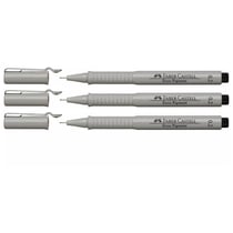 Lot de 3 stylos feutres - FABER-CASTELL - ECCO PIGMENT - Pointe conique 0,2 mm - Noir