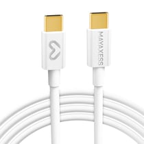 Mayaxess Câble de charge USB-C pour Samsung Galaxy S25 Ultra 1m Blanc