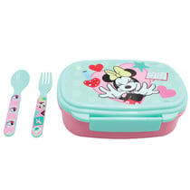 Boîte goûter Minnie Mouse avec Couverts - Haut de gamme