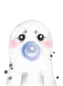 Affiche Bulle de Phoque Bleue | A3 : 29,7x42cm