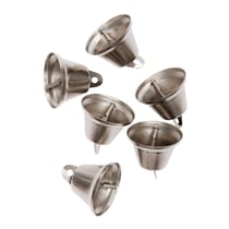 6 grandes cloches en métal argenté