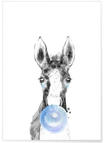 Poster Bulle de Cheval Bleue | A3 : 29,7x42cm