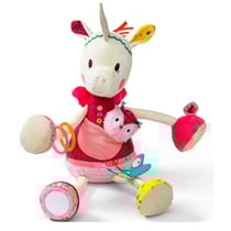 Peluche caline d'activites louise la licorne - lilliputiens - eveil bebe fille