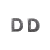 Lettres en cire - D - , D, argent, 9mm, 2 pces