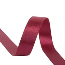 Bobine 25m ruban satin double face Rouge cramoisi fabriqué en France