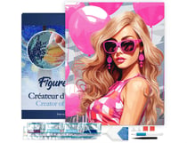 Diamond Painting Broderie Diamant Figured’Art 40x50cm toile tendue sur châssis en bois - diamants carrés - Ballons Roses et Diva