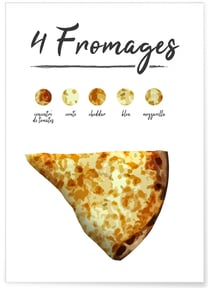 Affiche Pizza 4 Fromages | A3 : 29,7x42cm