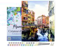 Peinture par Numéro Figured'Art avec Cadre - Aquarelle de Venise - Kit de Loisir Créatif DIY Numéro d'Art Complet - 40x50cm toile tendue sur châssis