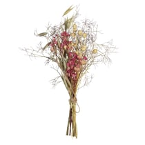 Bouquet de fleurs séchées vertes et roses