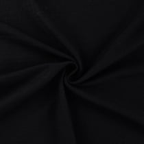 Tissu Polyester aspect Lin uni Noir - Au mètre