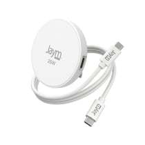 Jaym Chargeur sans Fil pour iPhone et Smartphone Qi MagSafe 25W avec Support Blanc