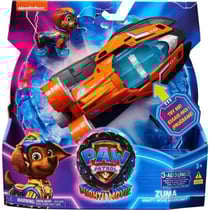 La super pat patrouille le film : zuma et hovercraft son et lumiere - figurine chien - vehicule de luxe - paw patrol the mighty movie