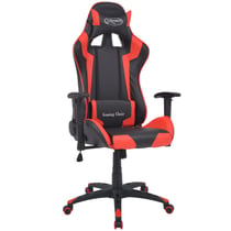 Chaise fauteuil siège de bureau informatique étude inclinable Cuir artificiel rouge 02_0024029