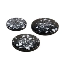 Lot de 3 boutons rond plastique recyclé 2 trous noir