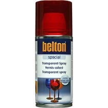 Spray de vernis coloré - Rouge - Semi-transparent - Verre - Plastique - Belton - 150ml