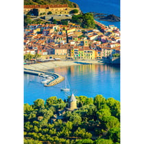 Tableau sur toile vue sur la plage de Collioure 45x65 cm