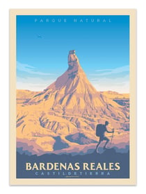 Affiche 50 x 70 cm -  Las Bardenas Reales - Olahoop Travel Posters