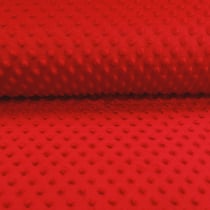 Tissu Doudou Ultra doux Pois Rouge
