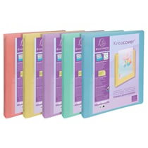 Classeur 4 anneaux 30mm polypropylène Kreacover Pastel - A4 Maxi - Couleurs assorties - x 15 - Exacompta